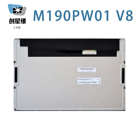 M190PW01 V8 AUO 19.0&quot; 1440 ((RGB) × 900, WXGA+ 89PPI 250 cd/m2 औद्योगिक एलसीडी डिस्प्ले