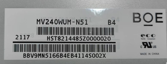 MV240WUM-N51 BOE 24.0&quot; 1920 ((RGB) × 1200, 250 cd/m2 औद्योगिक एलसीडी डिस्प्ले