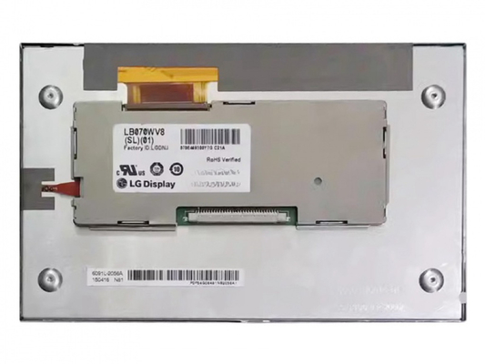 LB070WV8-SL02 एलजी डिस्प्ले 7&quot; 800 ((RGB) × 480, WVGA 133PPI, 450 cd/m2 औद्योगिक एलसीडी डिस्प्ले