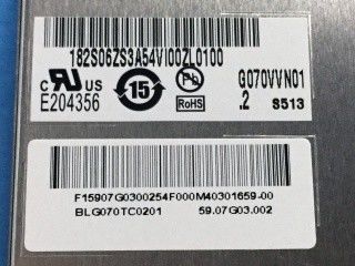मैट G070VVN01.2 600 cd/m2 7 इंच 6/8 बिट ऊंचाई चमक एलसीडी पैनल