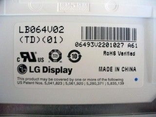 LB064V02-TD01 6.4 इंच 640×480 250 cd/m2 देखने का कोण 65/65/50/60 TFT-LCD, LCM