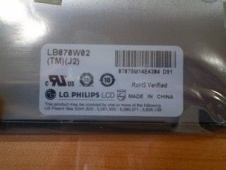 TFT 7.0" LB070W02-TMJ2 220 cd/m2 (टाइप) 65/65/45/55 (टाइप)