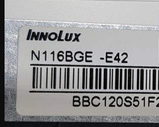 N116BGE-E42 Innolux 11.6&quot; 1366(RGB)×768 220 cd/m² औद्योगिक एलसीडी डिस्प्ले