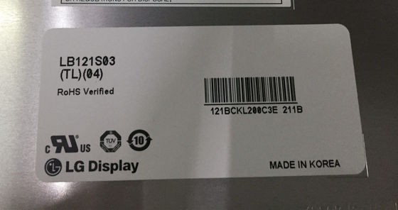 LB121S03-TD02 12.1 इंच 800x600 82PPI Tft एलसीडी डिस्प्ले 250cd/M2 एलजी एलसीडी